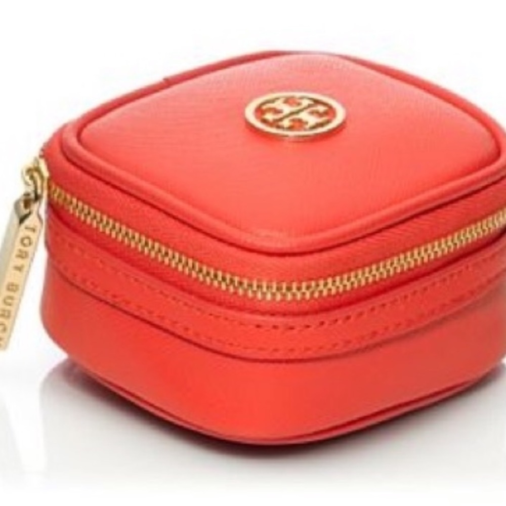 Tory Burch Robinson Orange Travel jewelry Case